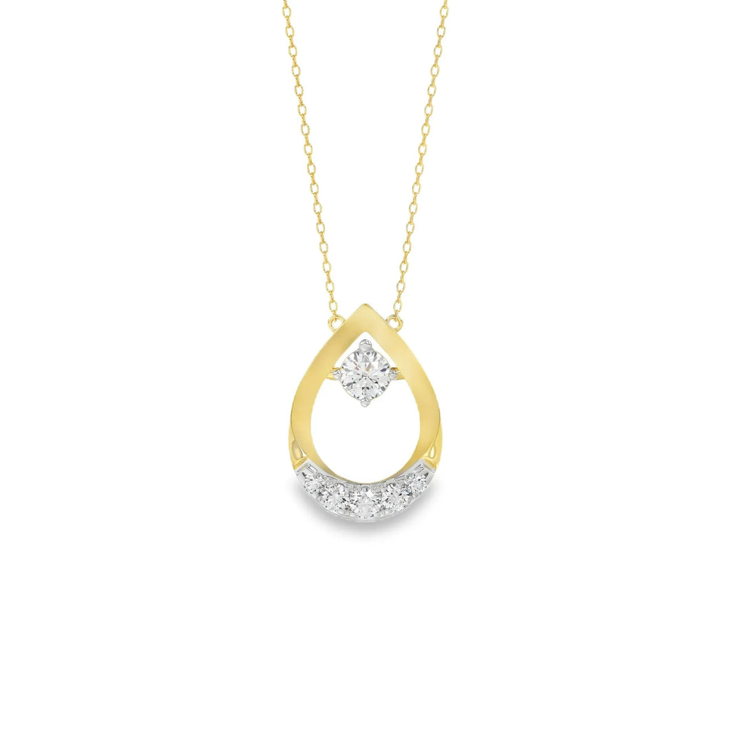 14 karaat geelgouden collier met 0,26 ct lab grown diamant GCL2474-45