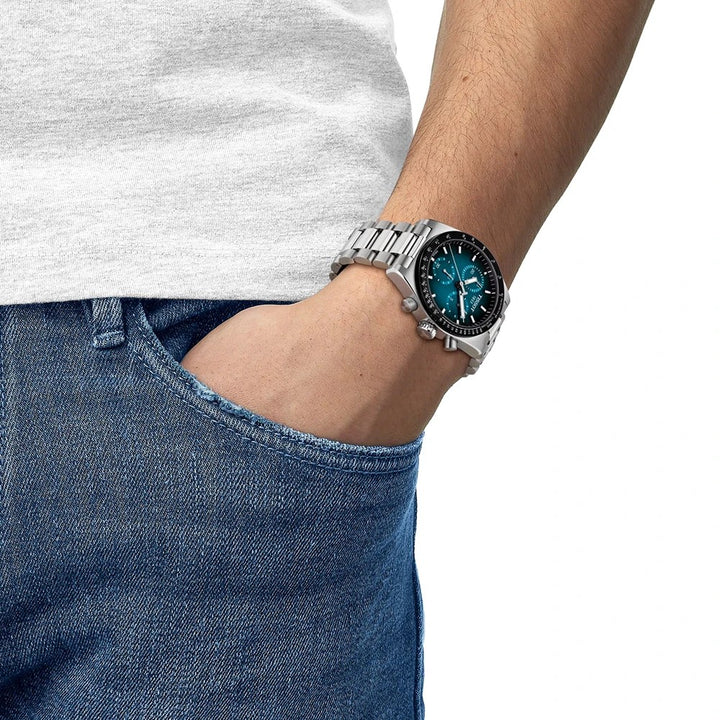 Tissot PR516 chronograaf T149.417.11.041.01 staal blauw 40mm