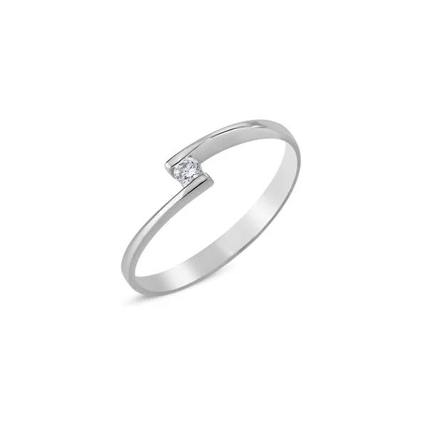 TRI015 14 Karaats gouden slag-ring met een briljant.