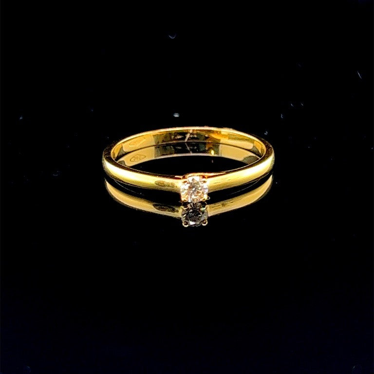14 kt geelgoud met 1 x 0,20 ct diamant Tw/Si