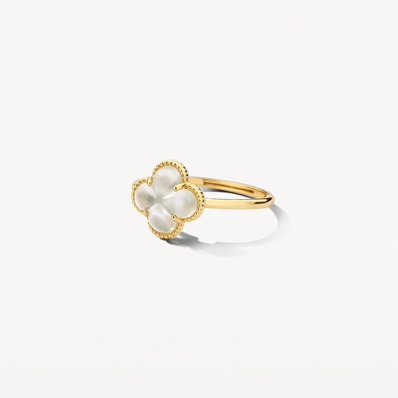 Blush Ring 14 kt Geelgoud met Parelmoer en Bergkristal – 1269YMQ/54