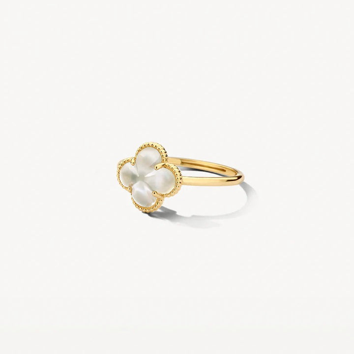 Blush Ring 14 kt Geelgoud met Parelmoer en Bergkristal – 1269YMQ/54