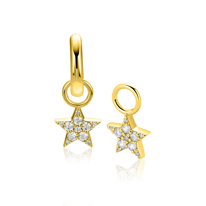 ZINZI goldplated oorbedels fonkelende ster – ZICH2138Y