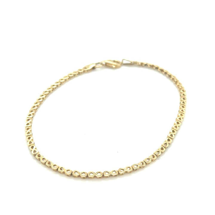 14 karaat geelgouden infinity armband 2 mm 19 cm