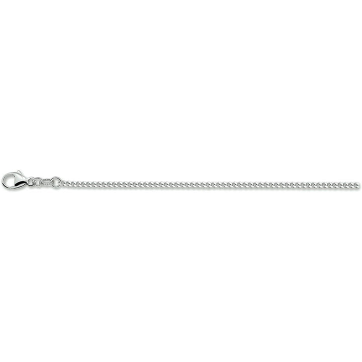 Zilver gerhodineerd collier gourmet 1,8 mm 50cm