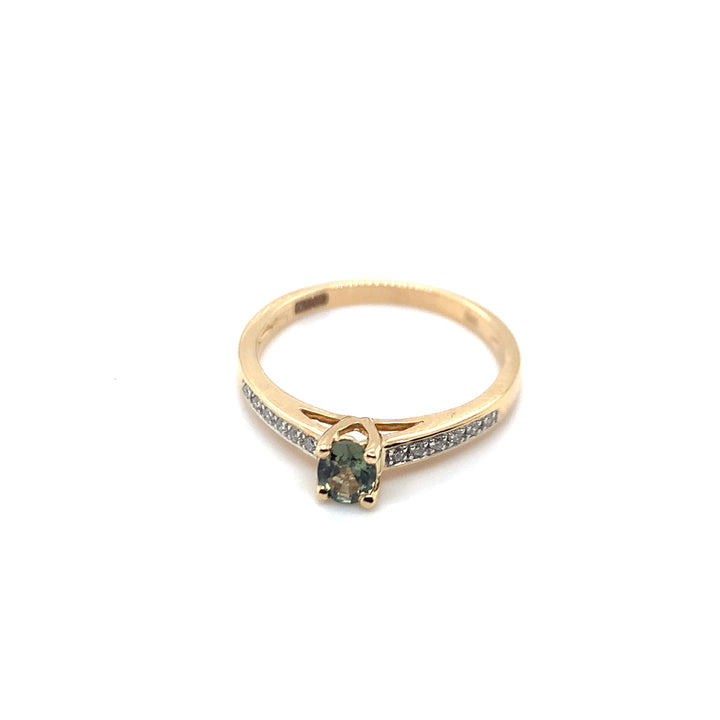 14K RING GG  WE-SI 12-0,06 CRTGROENE SAFFIER