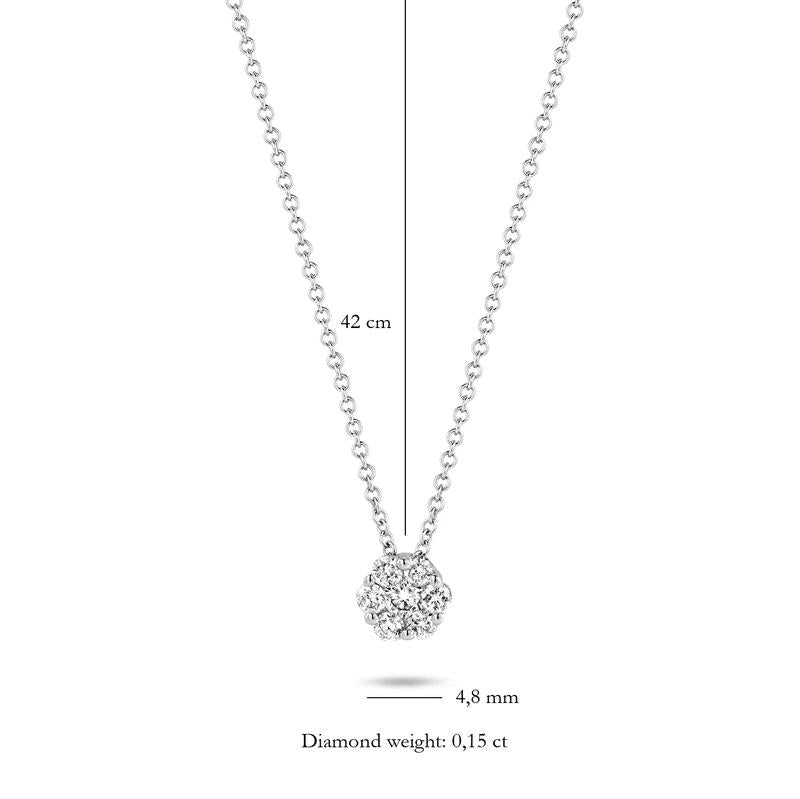 Collier 3603WDI - 14k Wit goud met Diamant