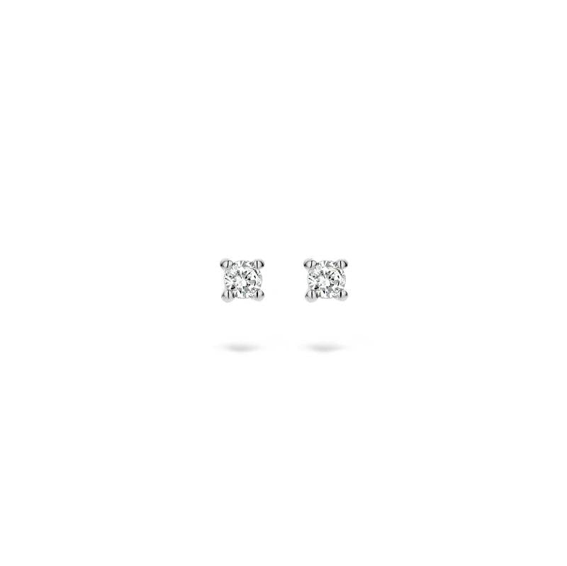 Oorknoppen 7600WDI - 14k Wit goud met Diamant
