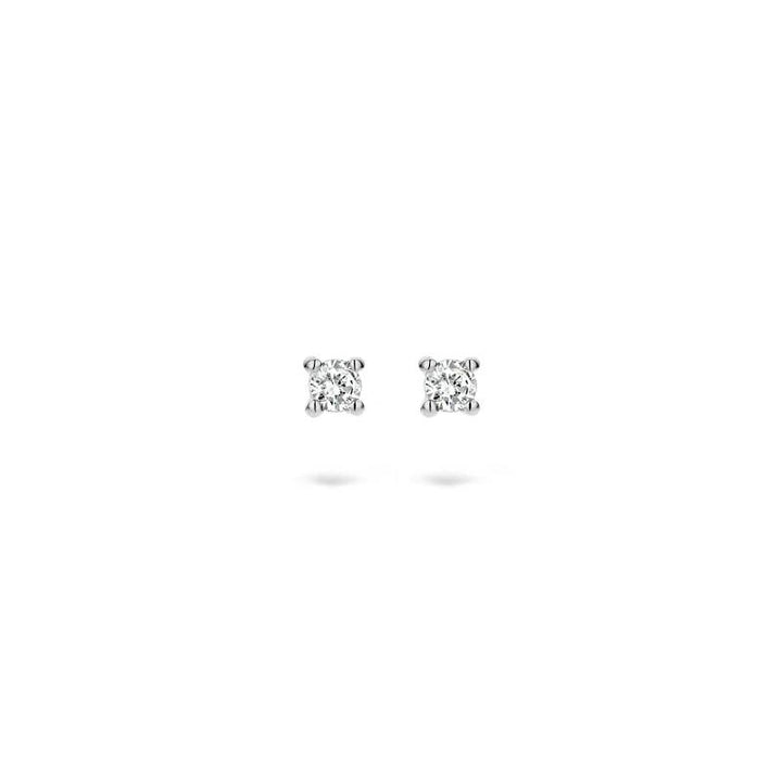 Oorknoppen 7600WDI - 14k Wit goud met Diamant