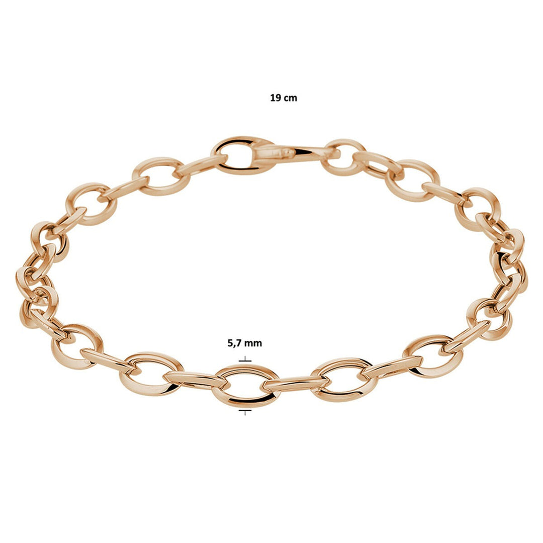 14 Karaat Roségouden Anker Armband – 5,7 mm – 19 cm