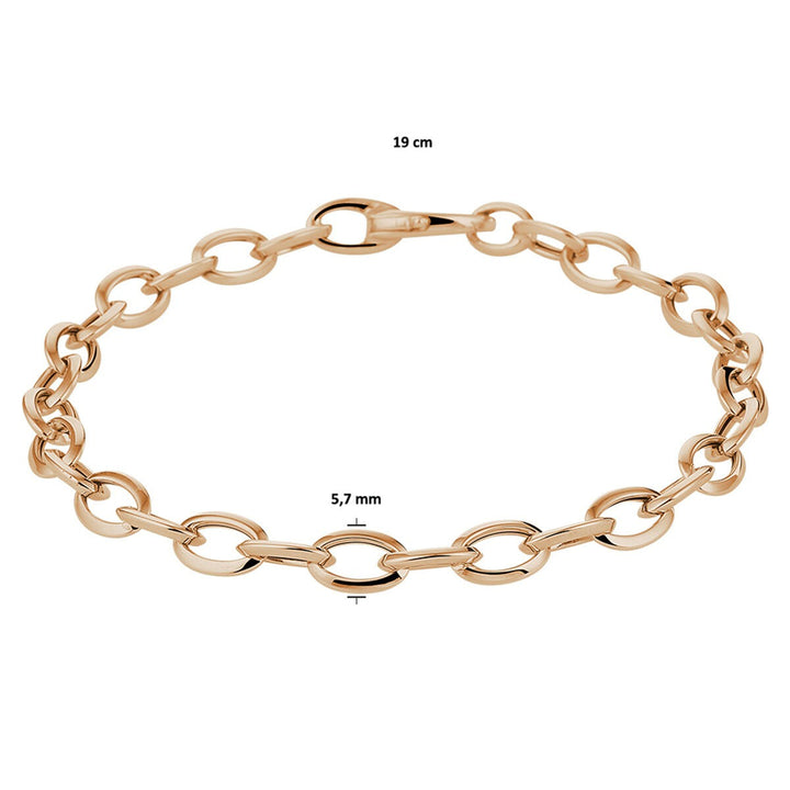 14 Karaat Roségouden Anker Armband – 5,7 mm – 19 cm