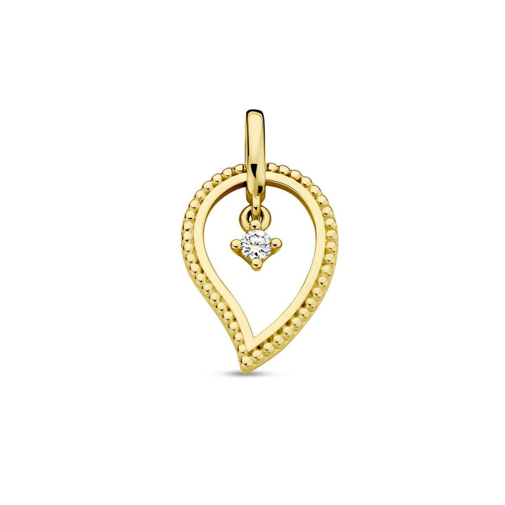 14 Karaat Geelgouden Hanger met Diamant – 0.06 ct