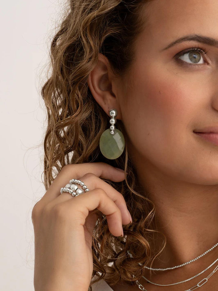 Sparkling Jewels Bubble Push Back Oorbellen Rhodium Plated – EAS34