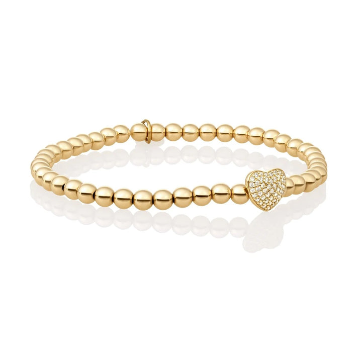 Bracelet | Flora Disc Gold - White CZ SB-G-4MM-FLOWER