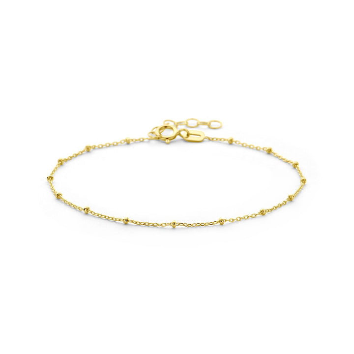 14 kt armband bolletjes 1,3 mm 16 + 3 cm