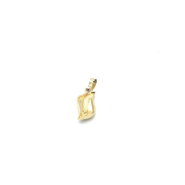 14 Karaat Gouden Fantasie Hanger met Diamant en Slag