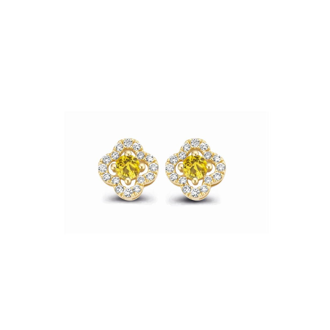 Salina oorbellen in 18K geelgoud met gele saffier en diamanten 062766jA