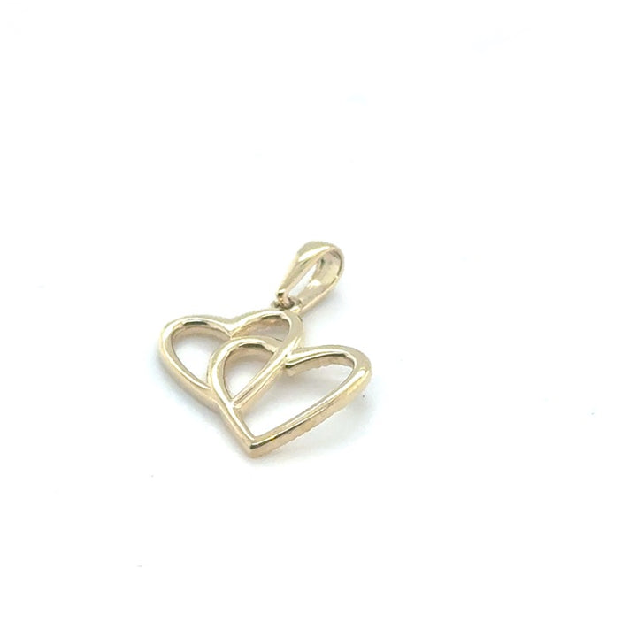 14 Karaat Geelgouden Dubbel Hart Hanger