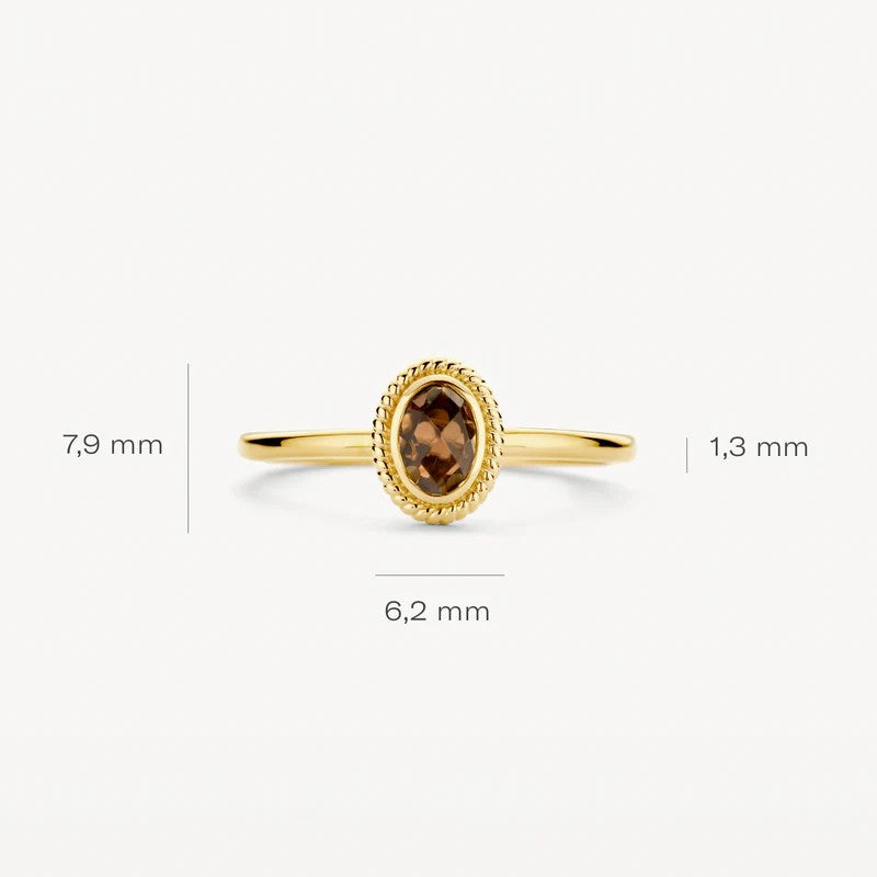 Blush Jewels 14k geelgoud met parelmoer en pure quartz Ring 1239YBQ