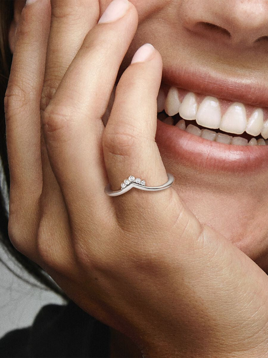 Pandora Tiara Wishbone Ring 198282CZ