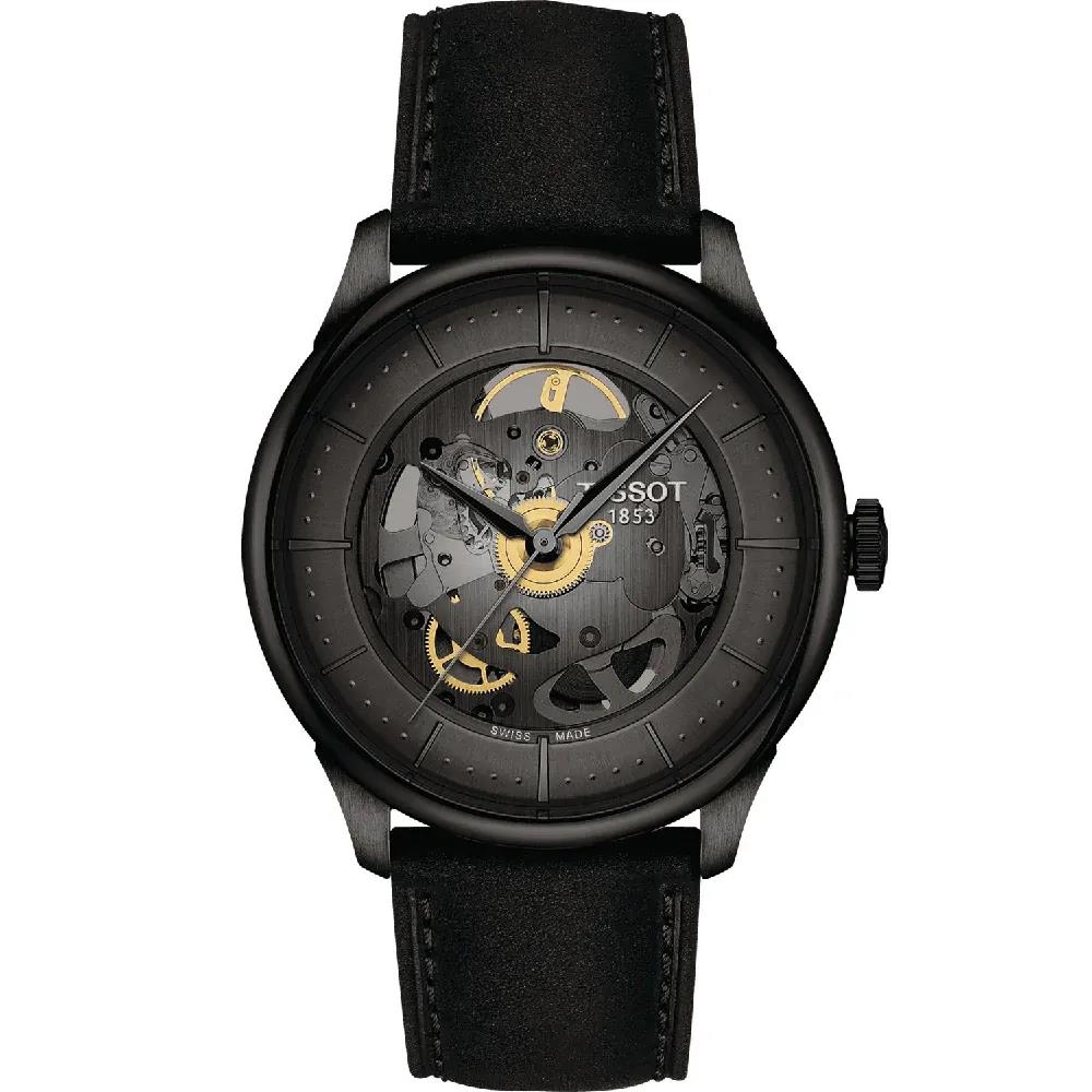 Tissot T-Classic T1398361626100 Chemin Des Tourelles Squelette Horloge zwart