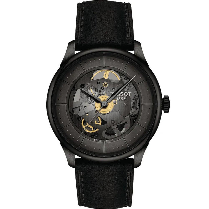 Tissot T-Classic T1398361626100 Chemin Des Tourelles Squelette Horloge zwart
