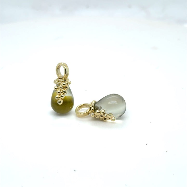14 kt oorhangers druif Groene Amethist