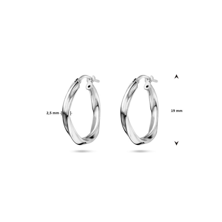 zilveren oorringen gedraaid 2,0 mm