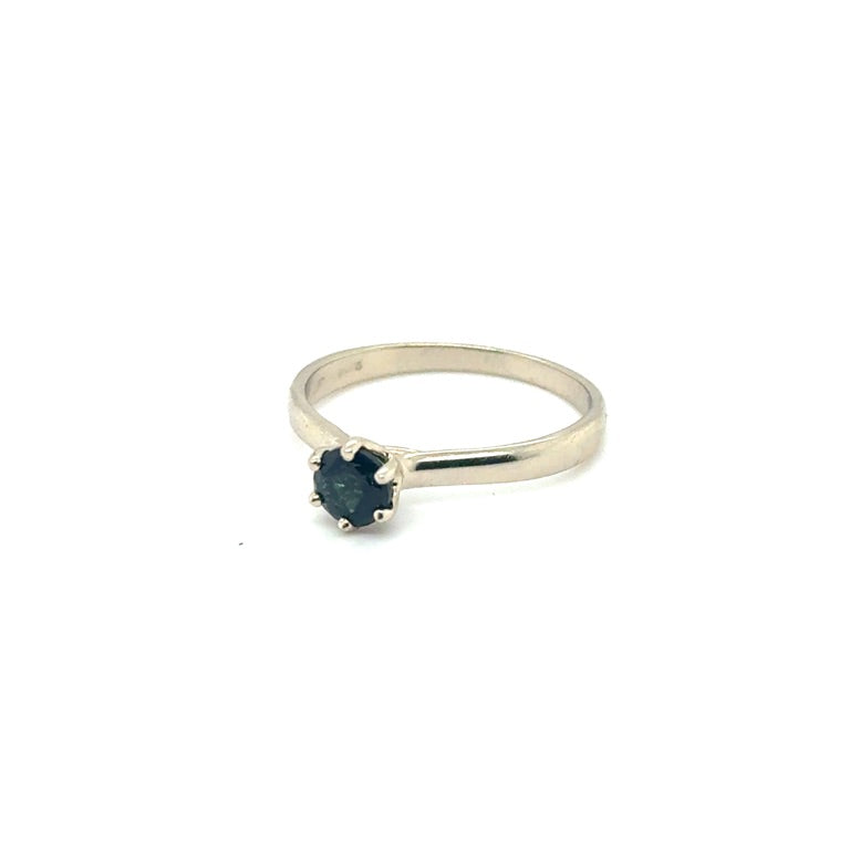14 Karaat Witgouden Solitair Ring met Toermalijn – 0,45 ct