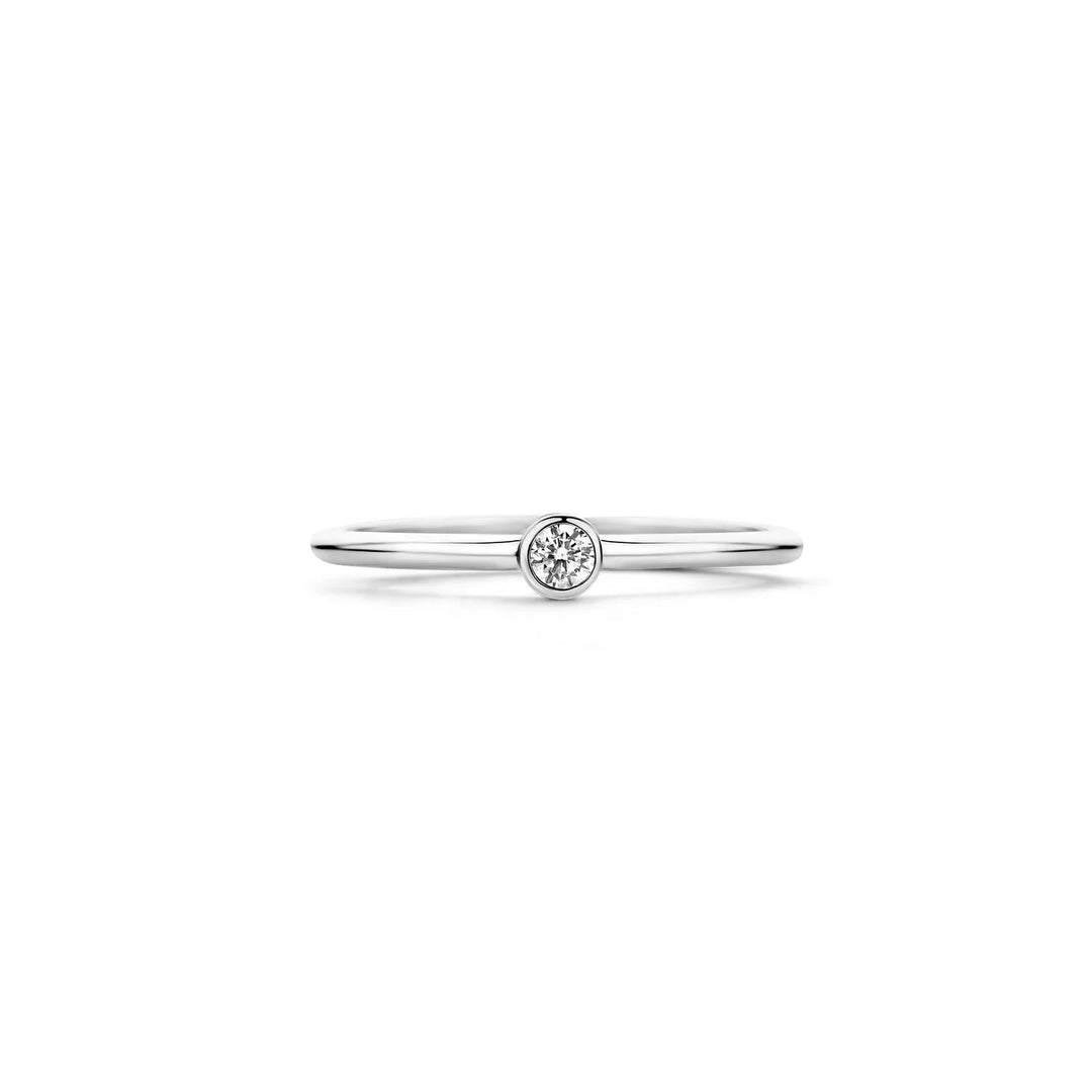 Solitair Ring 1198WZI - 14k Witgoud met zirkonia