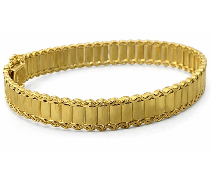 14kt Plaatschakel armband mat en glanzend Vintage look