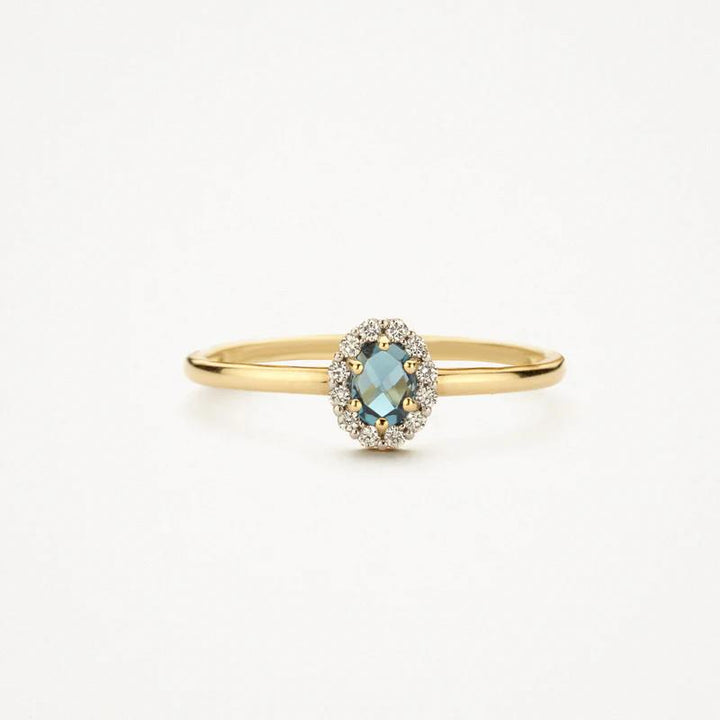 14k Geelgouden ring 1258YLB met Blauwe Topaas