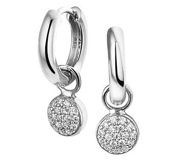 zilveren oorhangers pave zirkonia