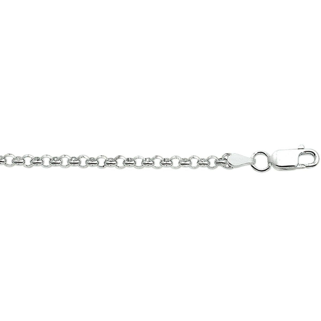 Zilveren jasseron collier 3,0 mm 80 cm