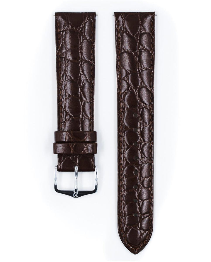 HIRSCH CROCOGRAIN L BROWN CALF 22/20MM