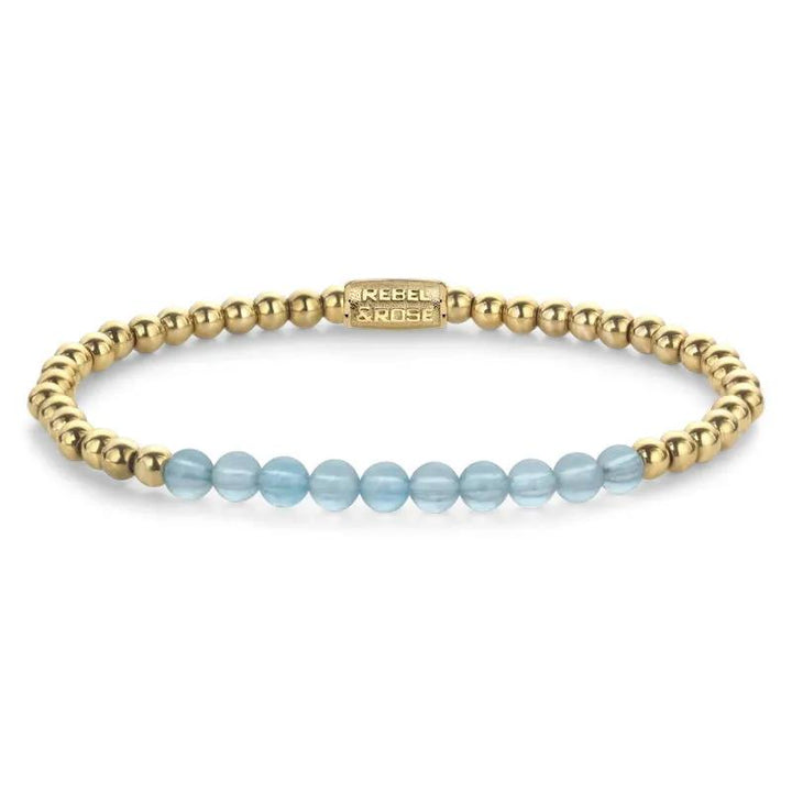 Rebel and Rose Blue Sky meets Yellow Gold RR-40137-G-S Armband 16,5cm