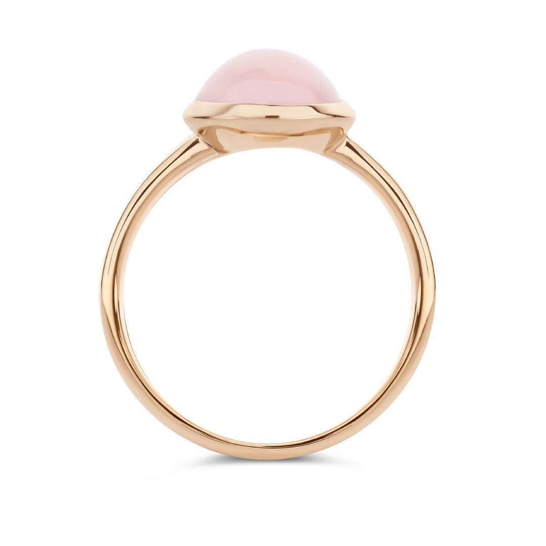 14 Karaat Roségouden Ring met Rozenkwarts – Maat 55