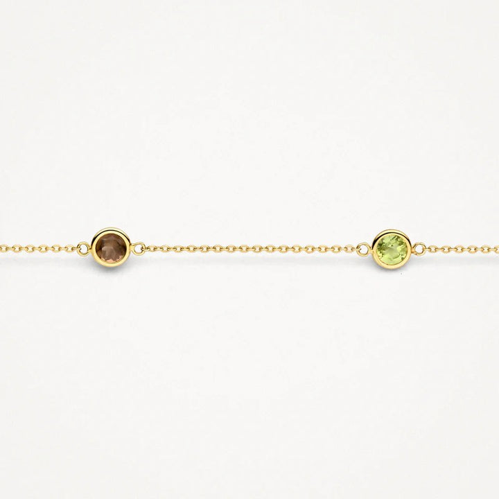 14 kt blush armband met Citrien en Rookkwarts bedels 2266YFC