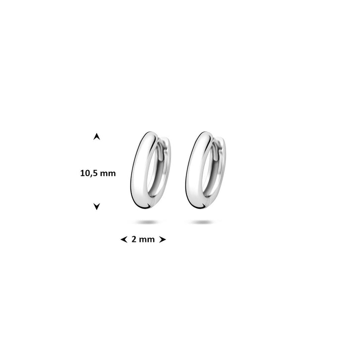 Zilveren Oorringen Half Bol 10,5 mm