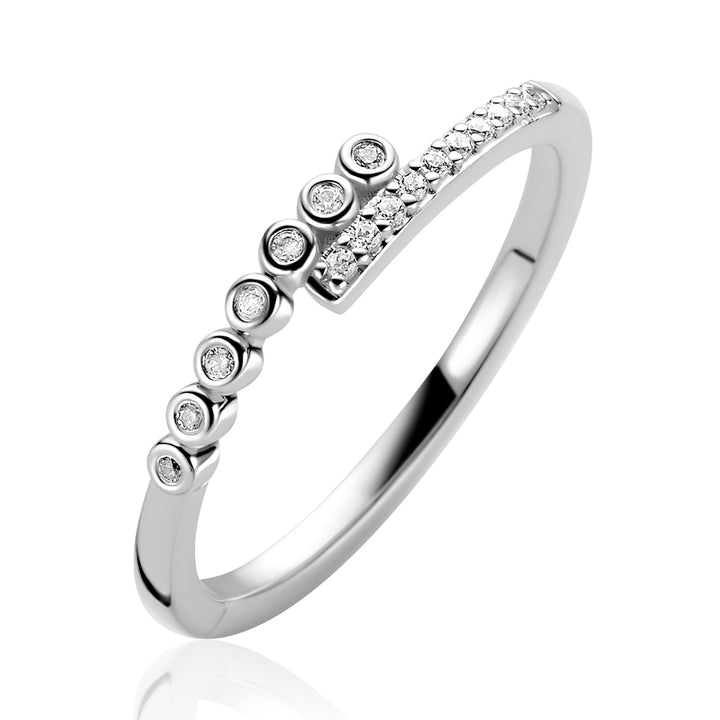 ZINZI Zilveren Ring Slagmodel met Witte Zirkonia’s – ZIR2729
