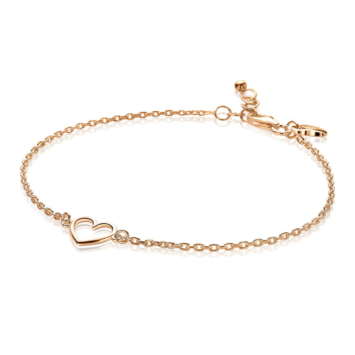 ZINZI Zilveren Armband Rosé Verguld met Open Hartje – ZIA1420R