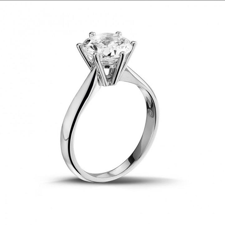 14 kt witgouden ring 3.84ct E Si2