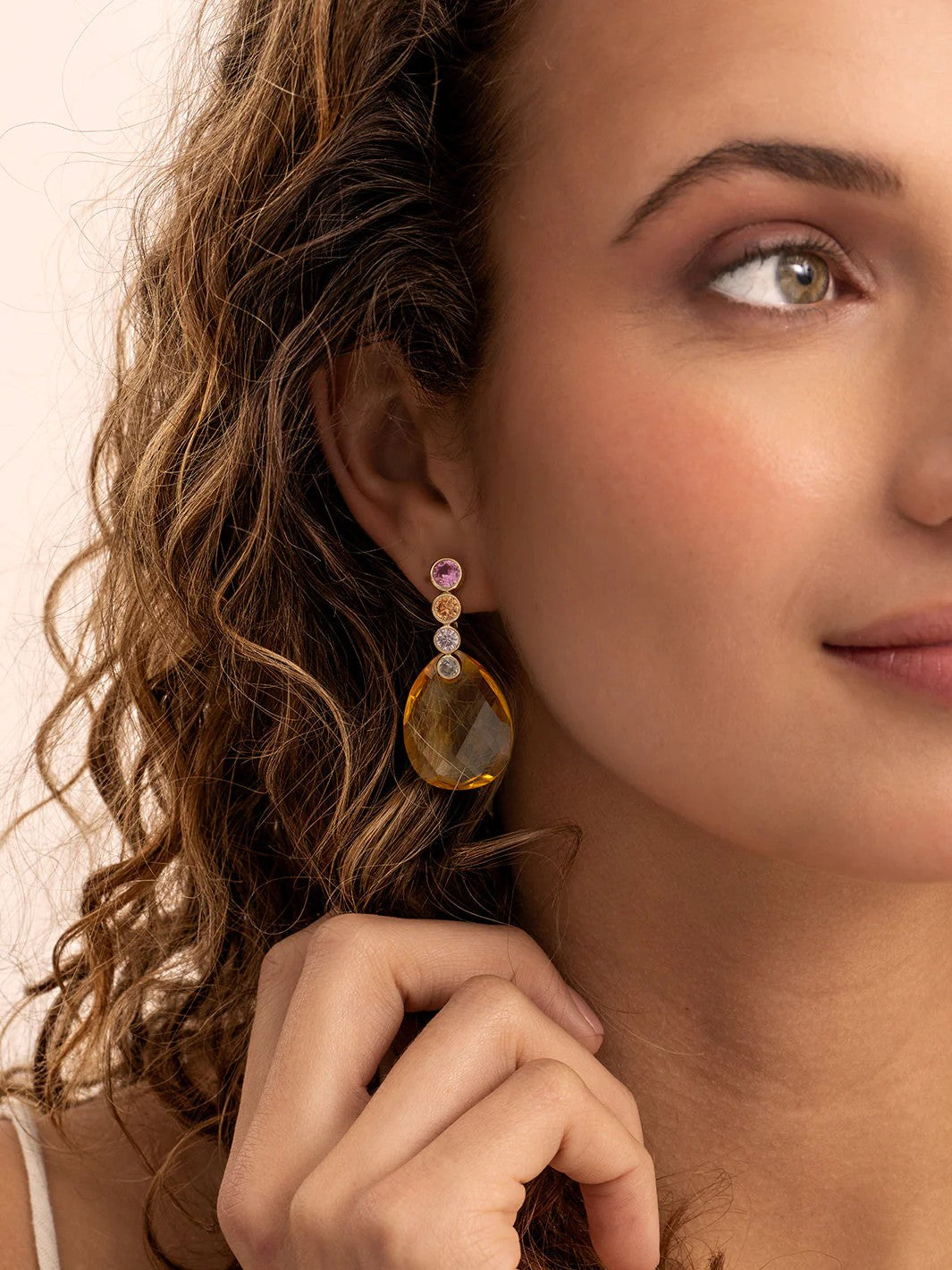 Sparkling Jewels Oorbel Edelstenen Afterglow Light Citrine Quartz – EAGEM65