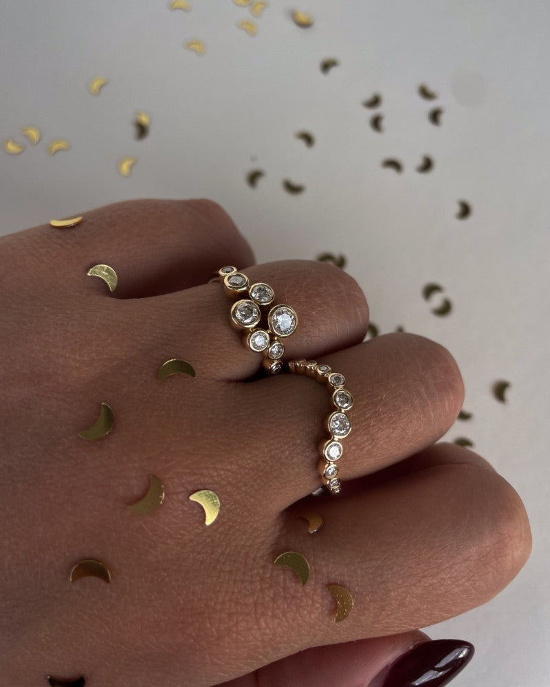14 karaats gouden ring bubbles diamant  0.37 crt RG117964