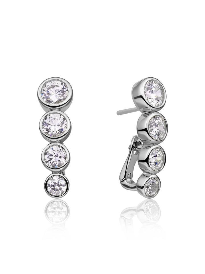 Sparkling Jewels Earrings | Tube Push Back Oorbellen Zirconia EAS36