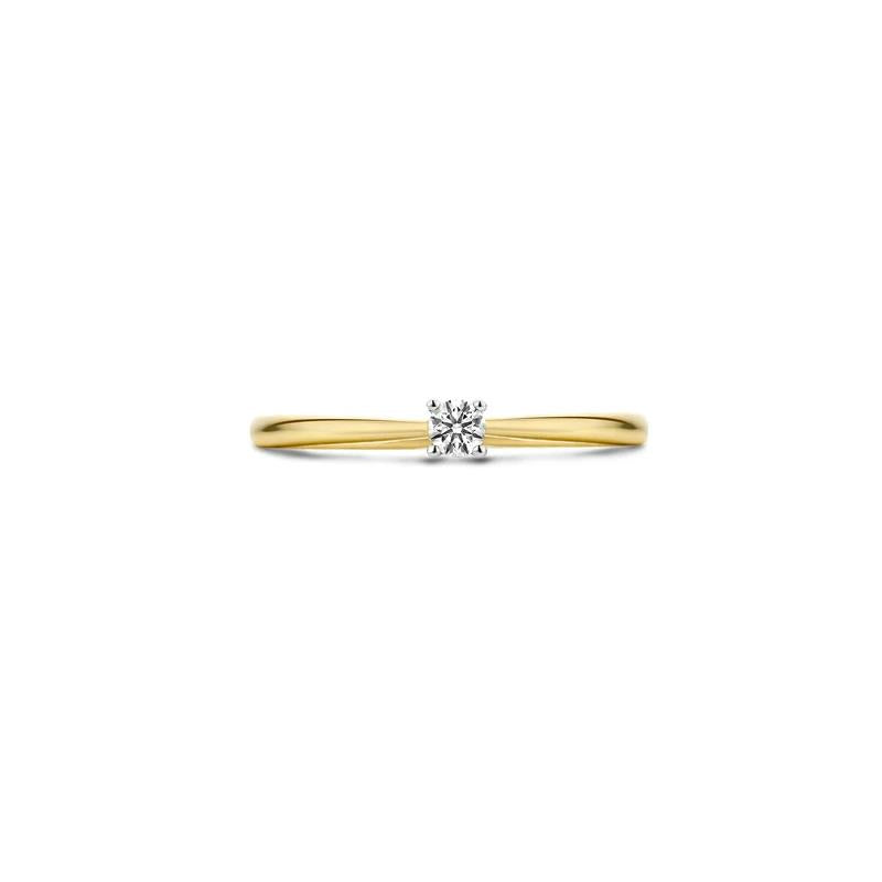 Ring 1622BDI - 14k Geel en Wit Goud met Diamant