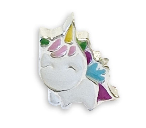 567.490 Bellini zilveren bedel eenhoorn roze multicolor