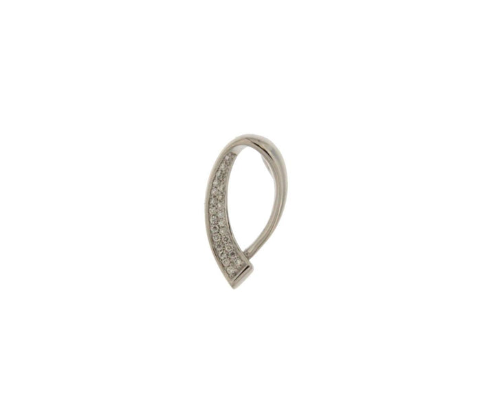 Hanger met een ovaal diamant motief, vervaardigd uit 18-karaats witgoud.