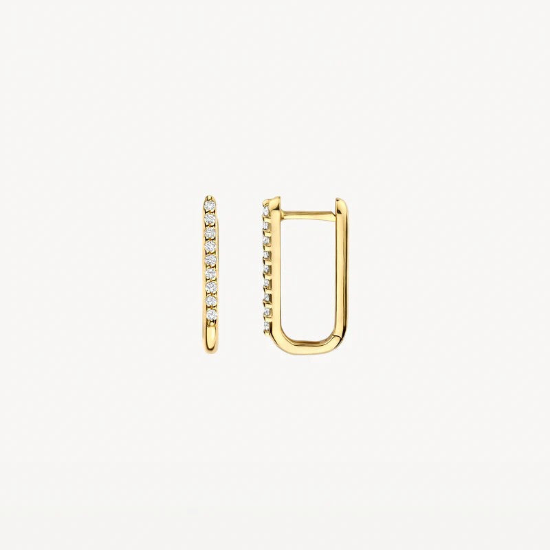 14k Geelgouden Pavé-Zirkonia Oorringen – 7381YZI