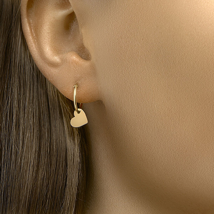 14 kt oorringen hart